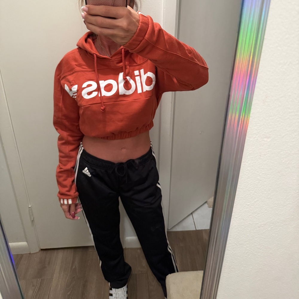 Adidas brick colorcrop top Hoodie